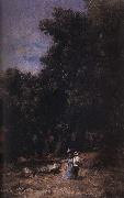 Nicolae Grigorescu In the Woods of  Fontainebleau France oil painting artist
